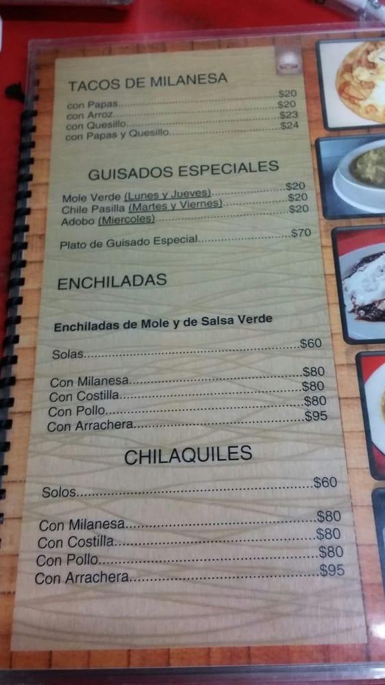 Menu at Caldos Rivera Antojitos Mexicanos restaurant, Mexico City, Av ...