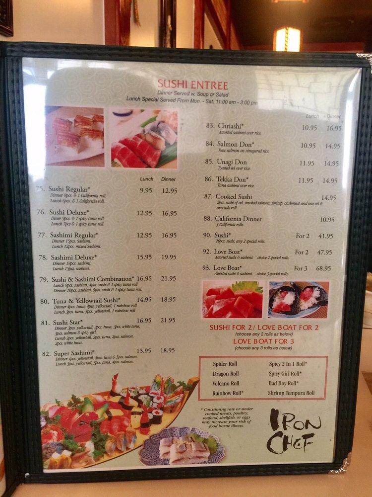 Menu at Iron Chef Japanese Restaurant, Suffolk, Centerbrooke Ln B