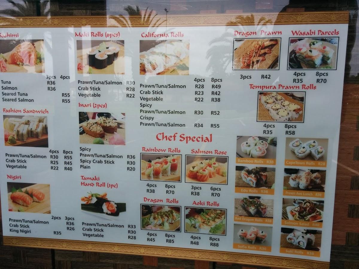 Menu at Tong Lok restaurant, Cape Town, Centre Court