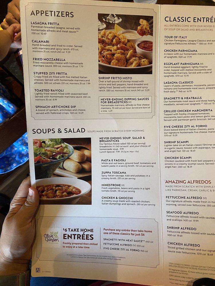 Menu at Olive Garden Italian Restaurant, North Richland Hills