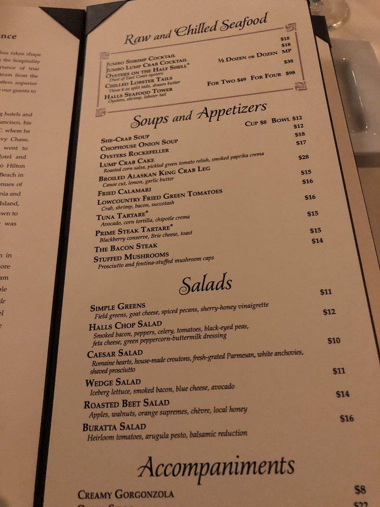 Halls Chophouse Columbia Menu Hotsell 