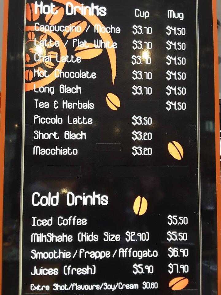 Menu at Fibonacci Coffee cafe, Baulkham Hills, Stockland Mall