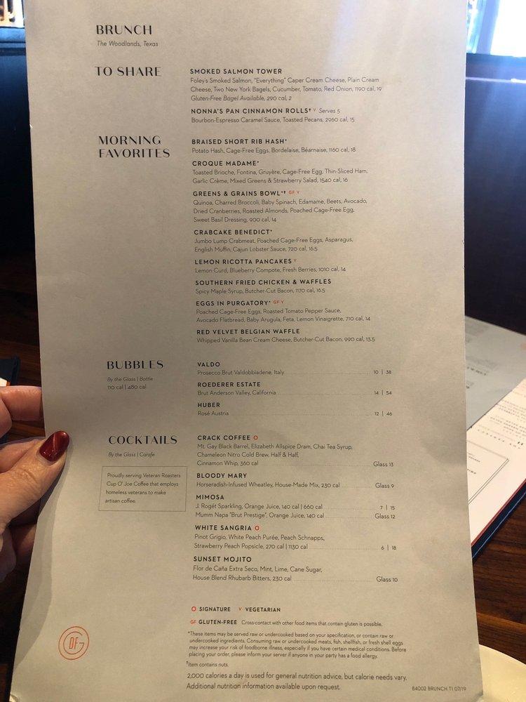 Menu at Del Frisco's Grille pub & bar, The Woodlands, Hughes Landing ...