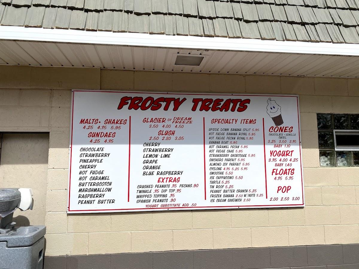 Menu at Frosty Treats, Marquette, 724 N 3rd St