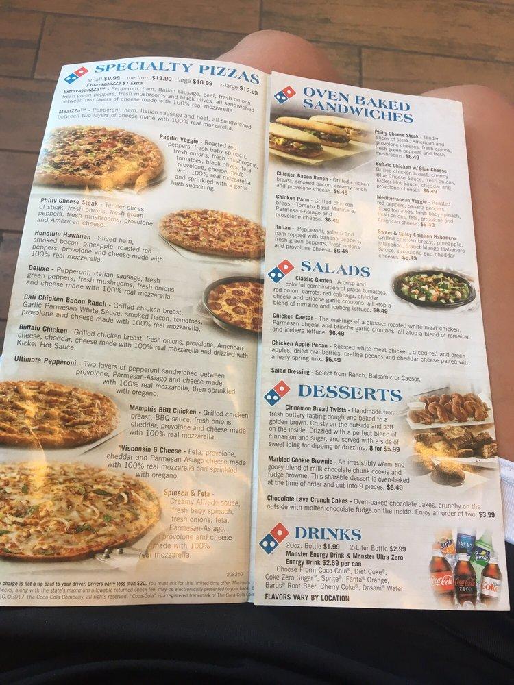 Menu at Domino's Pizza pizzeria, Hayden, N Hess St