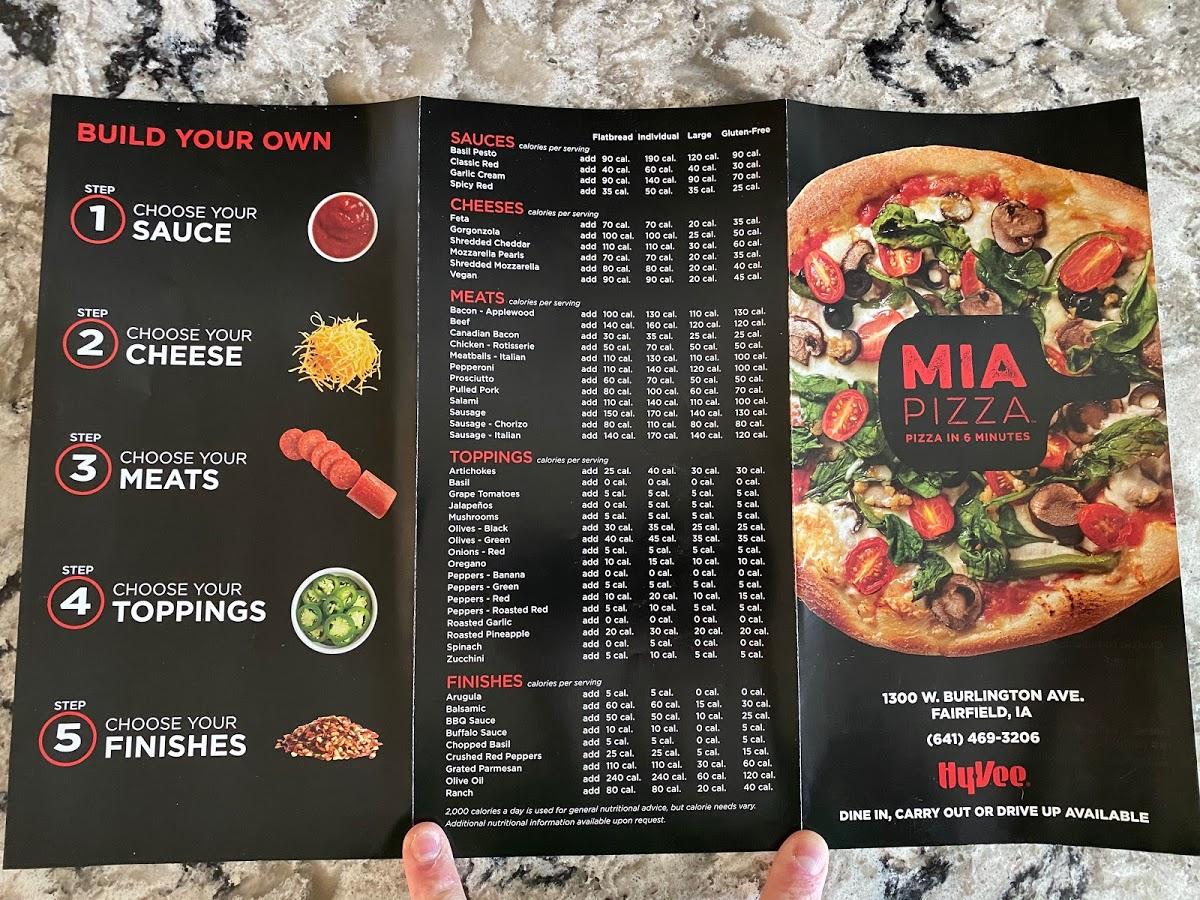 Menu At Mia Pizza Pizzeria Fairfield