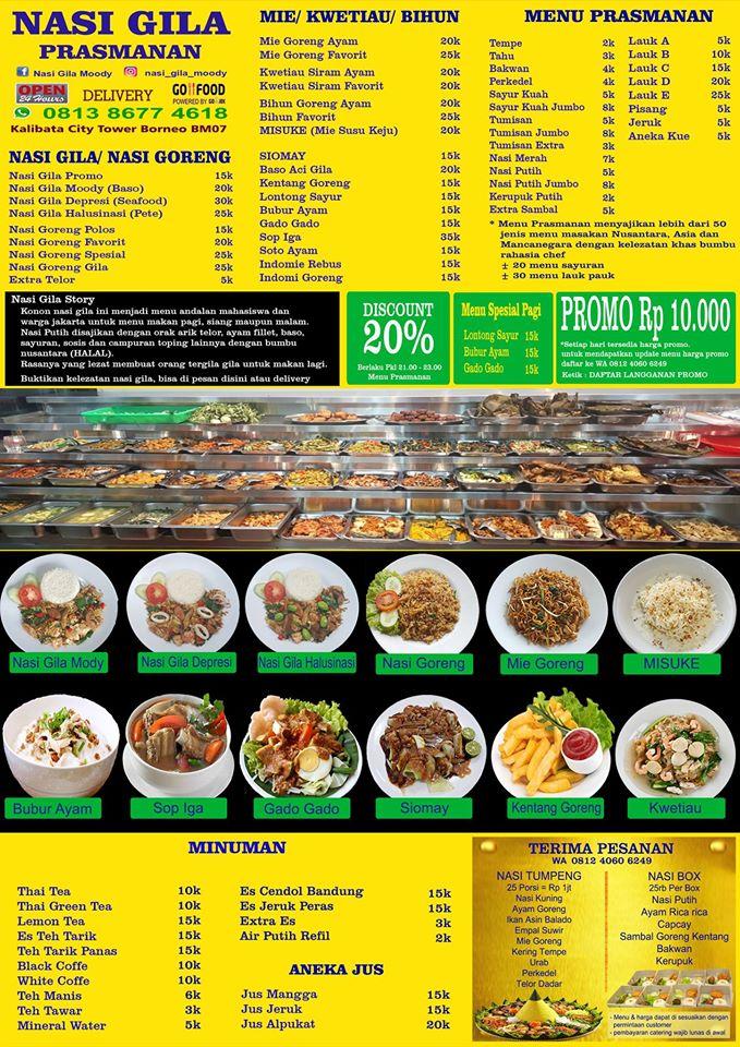 Menu at Bakmi Mercon Amin cafe, Jakarta, Jl. Rawajati Timur Raya