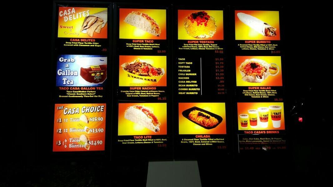 Menu at Taco Casa restaurant, Hurst