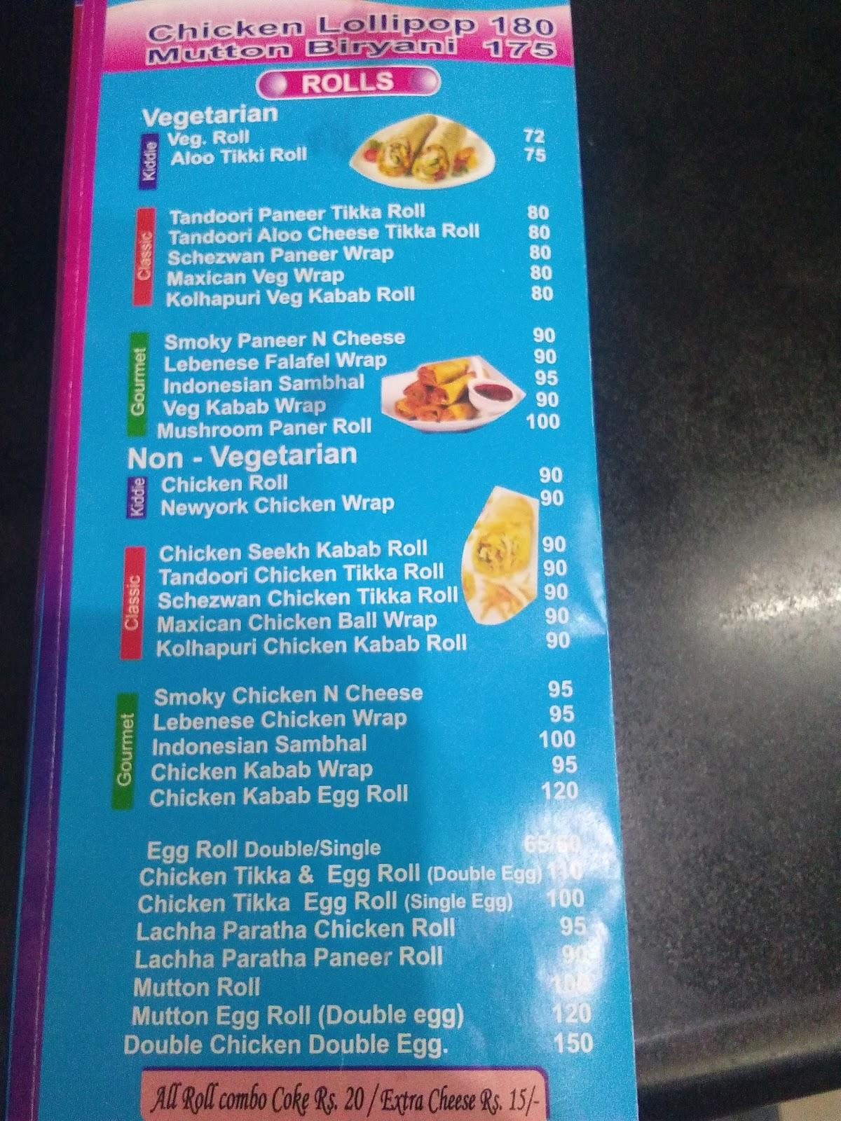 Menu at Wraps And Rolls Food Junction, Patna