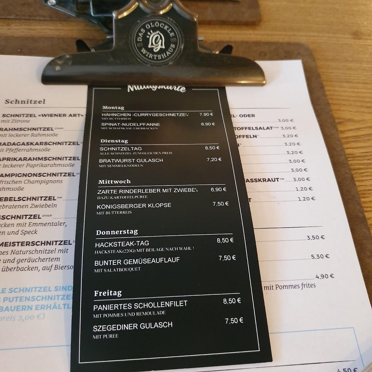 Speisekarte von Glöcke Wirtshaus restaurant, Mainz