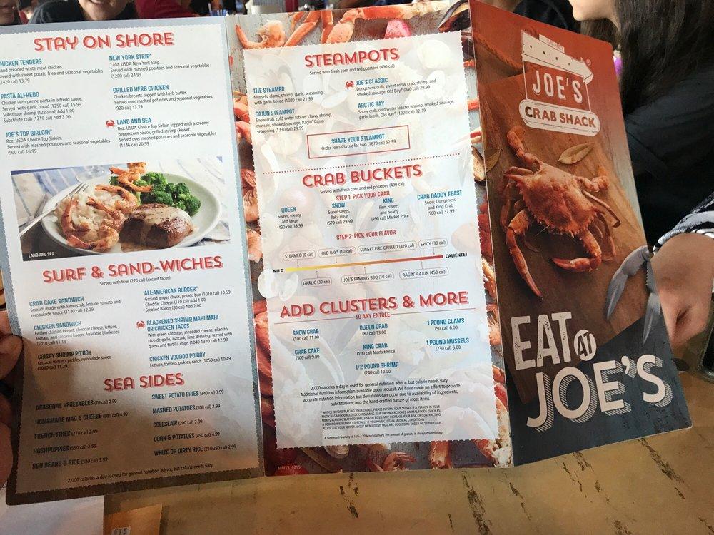 Carta del restaurante Joe's Crab Shack, Corpus Christi, 444 N Shoreline