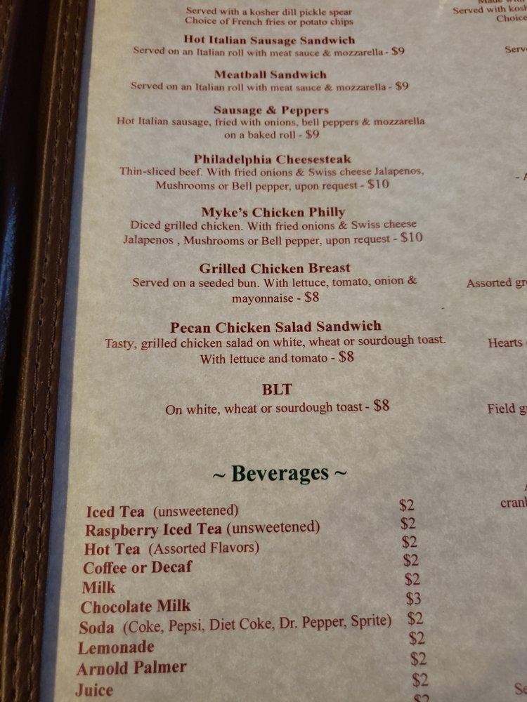 Menu at Marie's Italian Grill restaurant, Deming