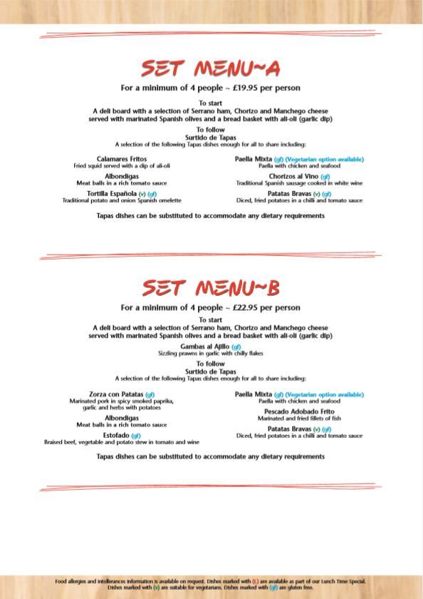 Menu at Olé Olé Tapas Bar & Restaurant, Lincoln