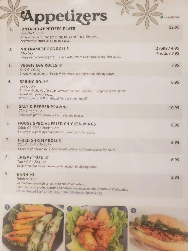 Menu at Bone & Broth Vietnamese Pho Cuisine restaurant, Ontario