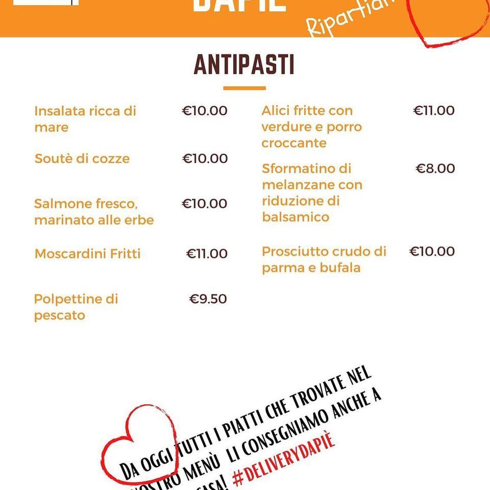 Menu di Dapiè 