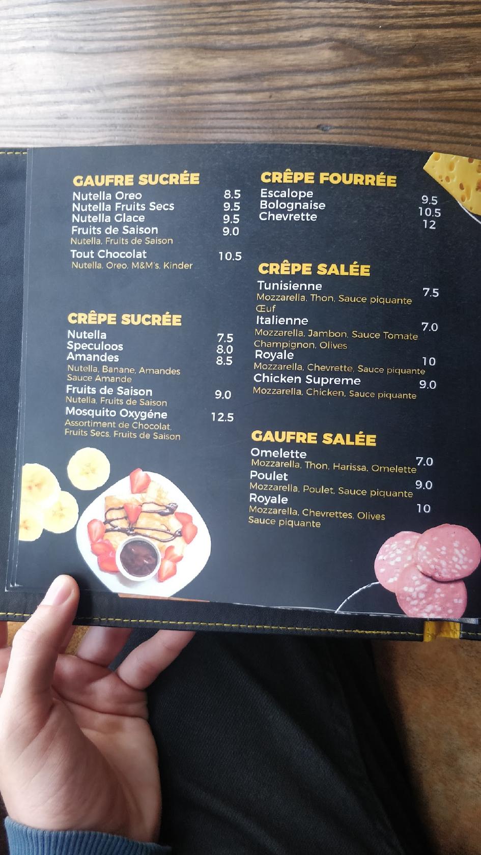 Menu de Oxygène Café