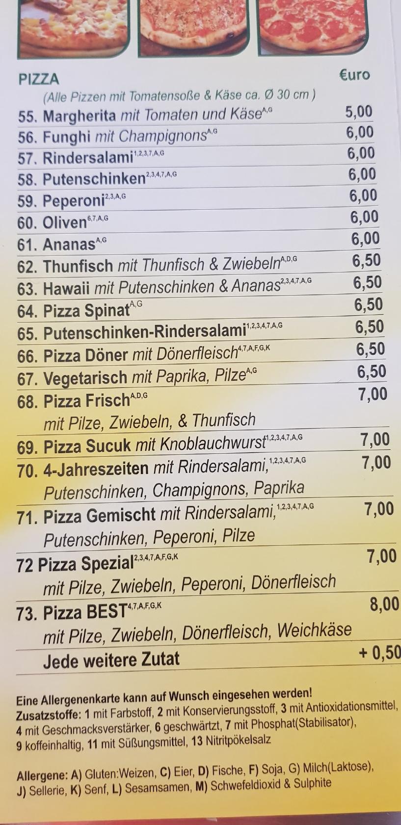 Speisekarte von Best Döner PizzaHaus, Karlsruhe, Elbinger Str. 16H