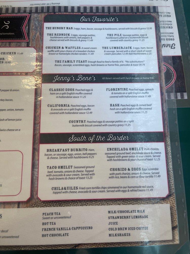 Menu At Jennys Country Cookin Restaurant Hesperia