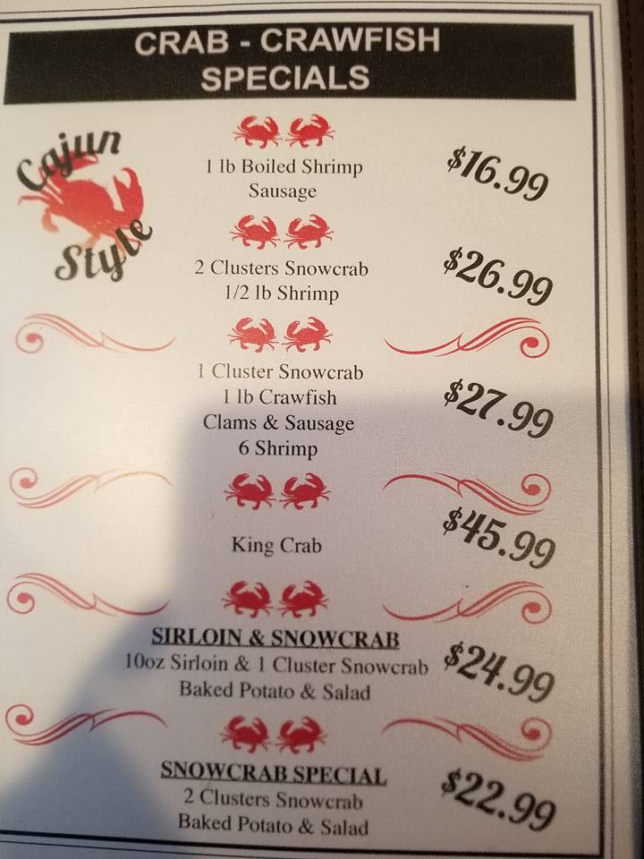 Menu at Texas Cajun Seafood &Steak restaurant, Lamesa