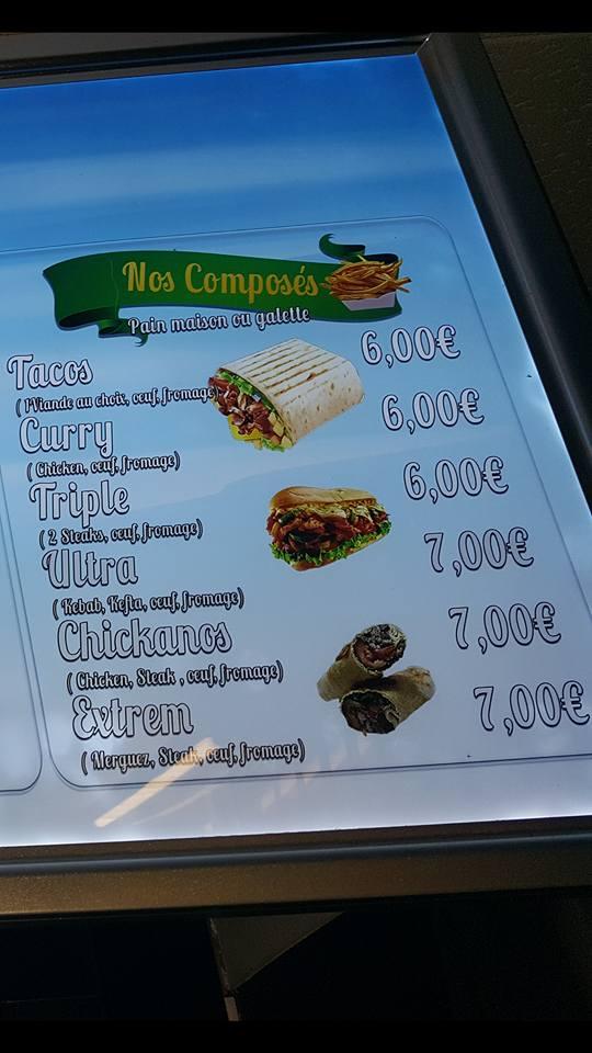 Menu de L'Oasis