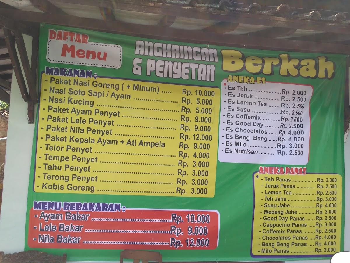 Menu at PENYETAN DAN ANGKRINGAN BERKAH restaurant, Klaten