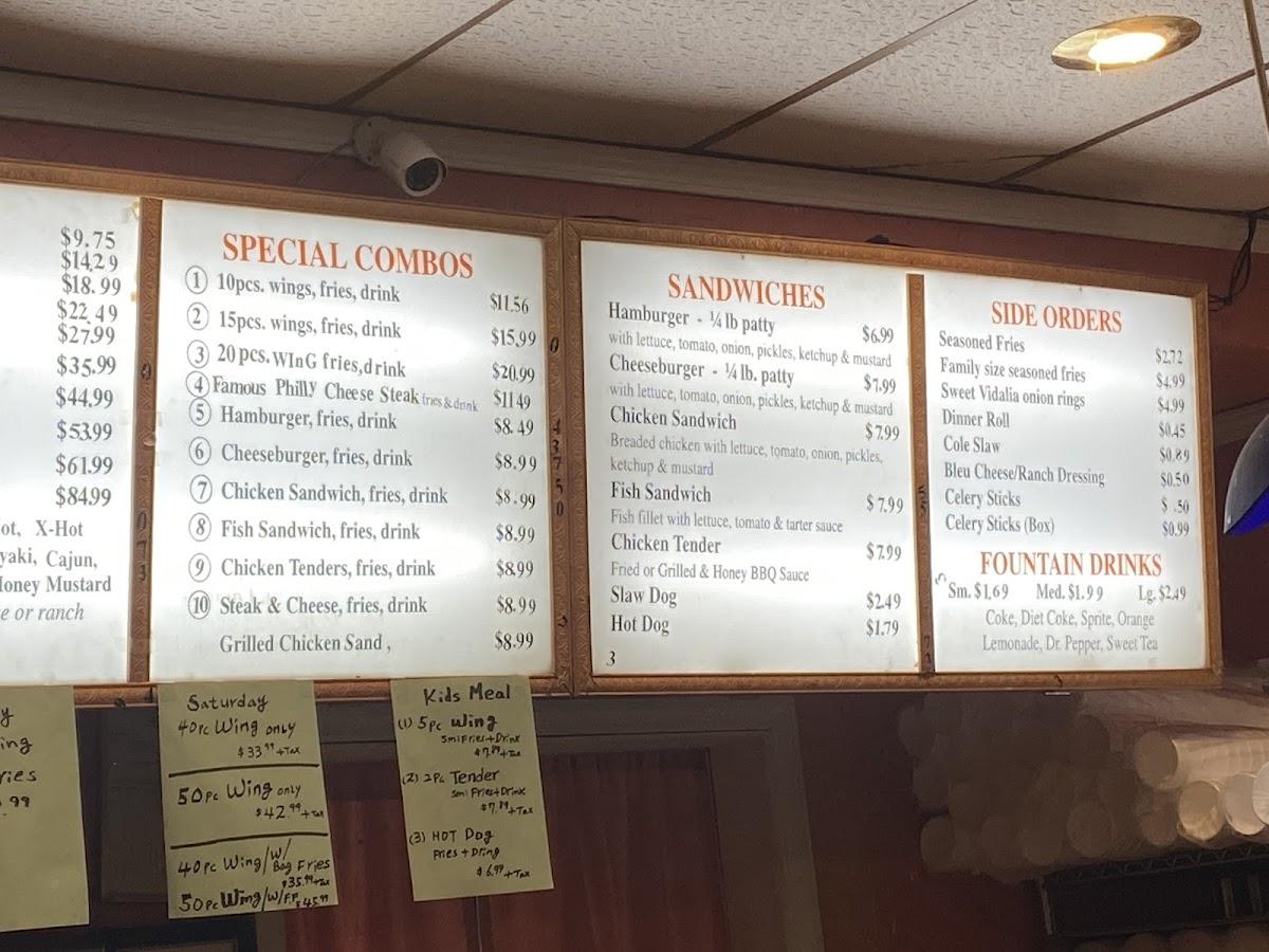 Menu at Wing Time restaurant, Lanett