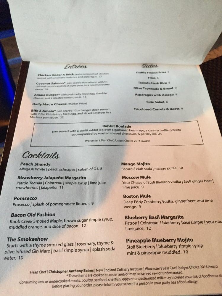 Carta de Amaia Martini Bar, Hudson