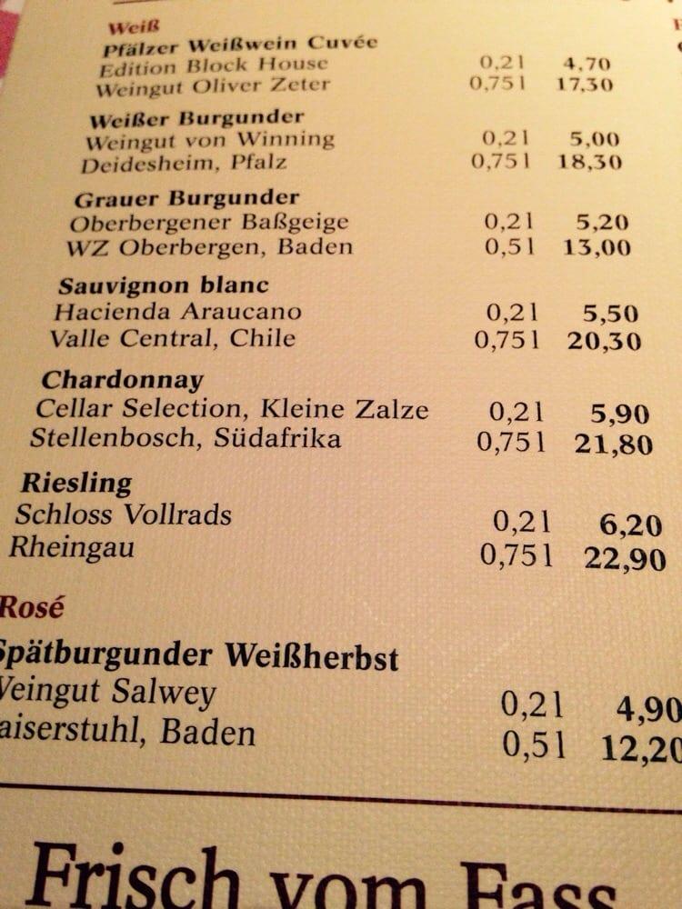 Speisekarte von BLOCK HOUSE Zehlendorf steakhaus, Berlin, Teltower Damm 36