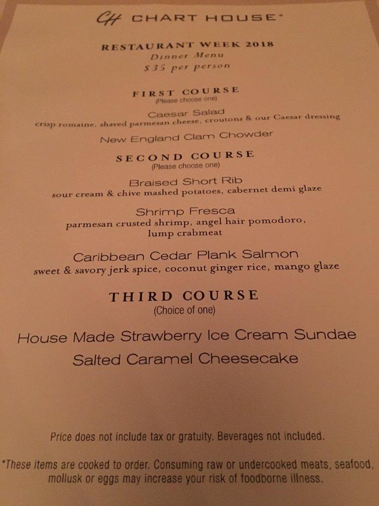 Menu at Chart House steakhouse, Alexandria