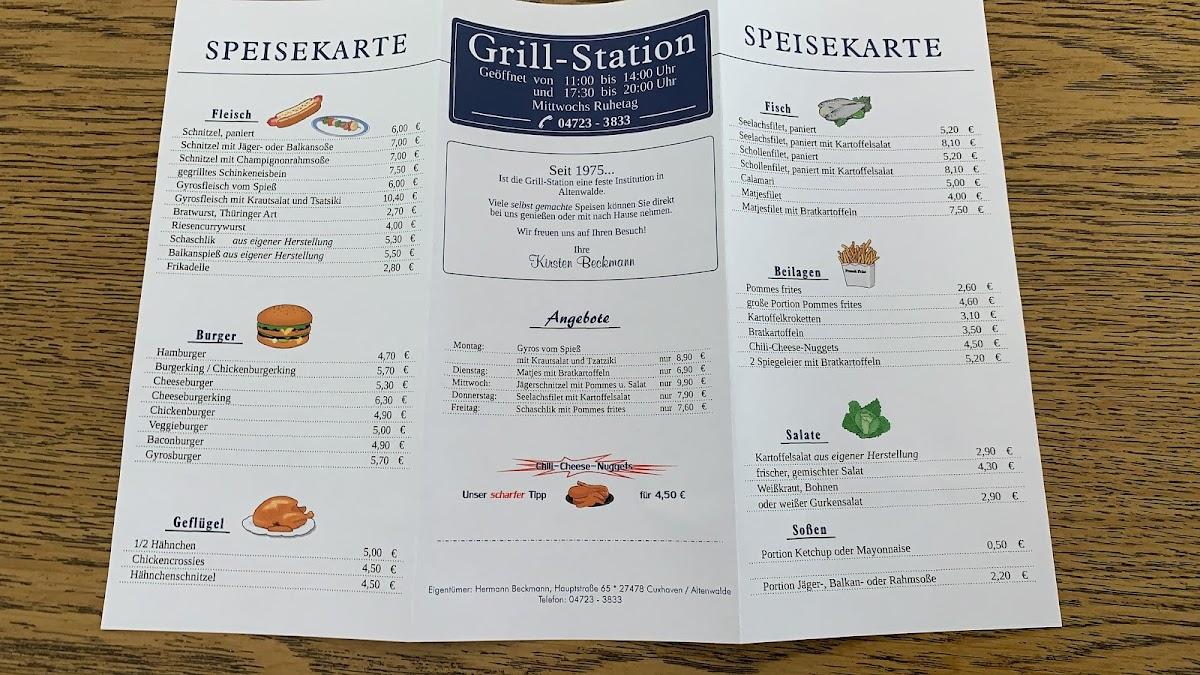 Speisekarte Von Grillstation Pub & Bar, Cuxhaven