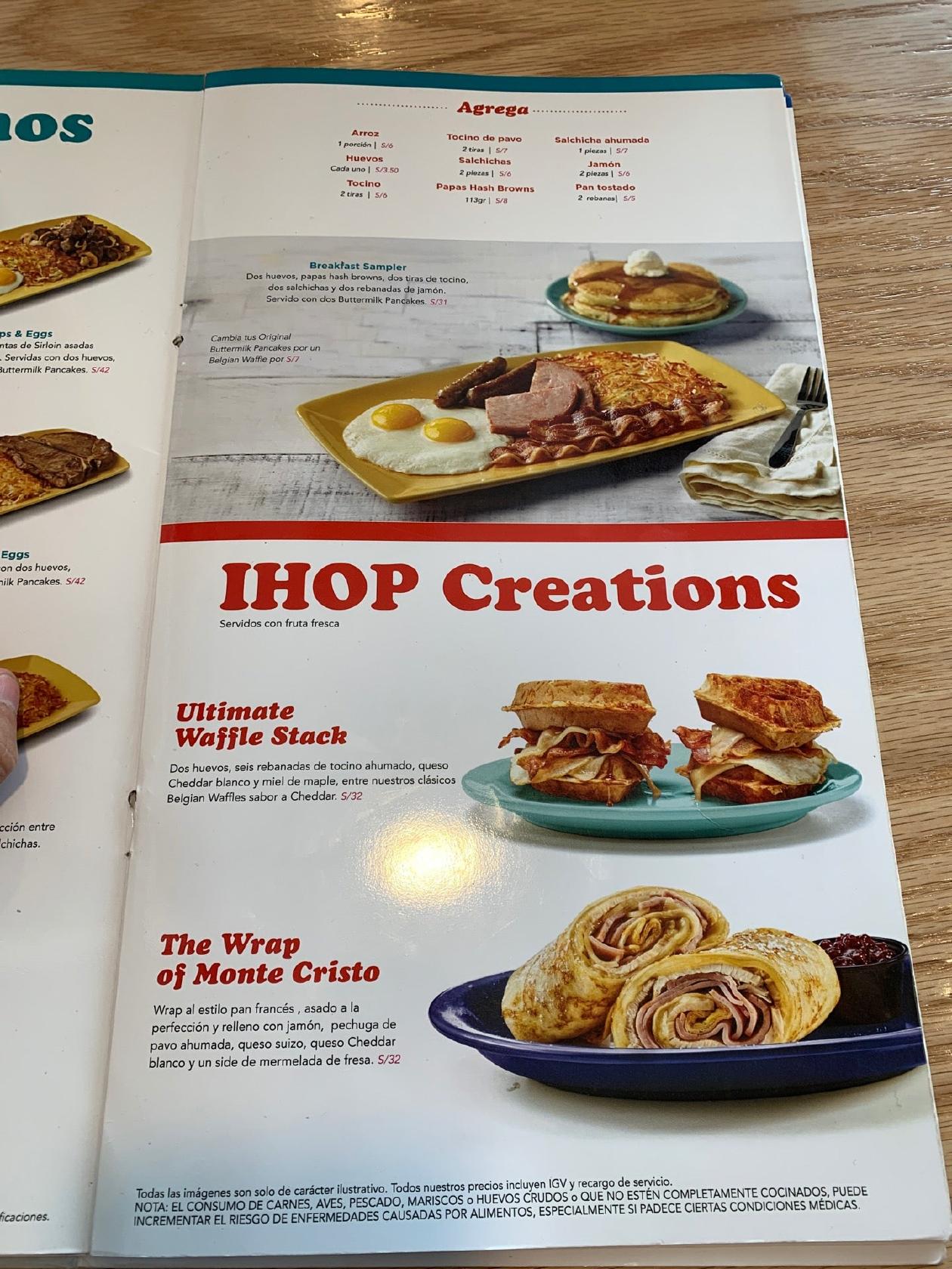 Menu at IHOP - International House of Pancakes restaurant, Surquillo