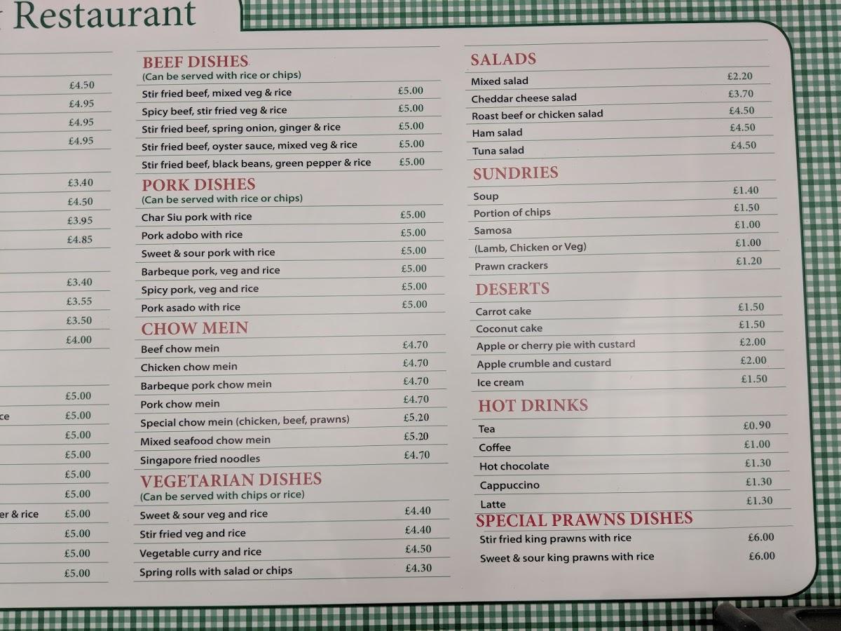 Menu At Old Oak Cafe London