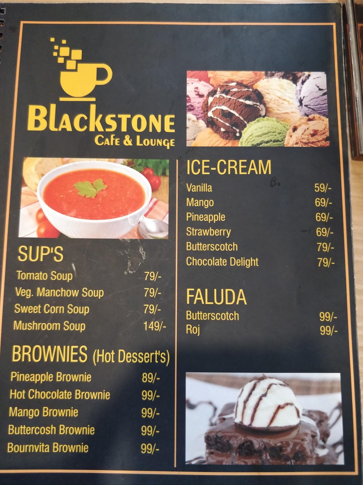 Blackstone menu on sale