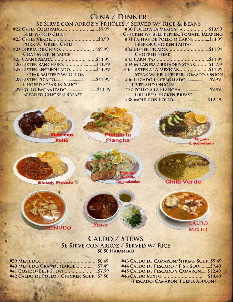 Menu at Lalo's Family Restaurant Comida Mexicana, Azusa