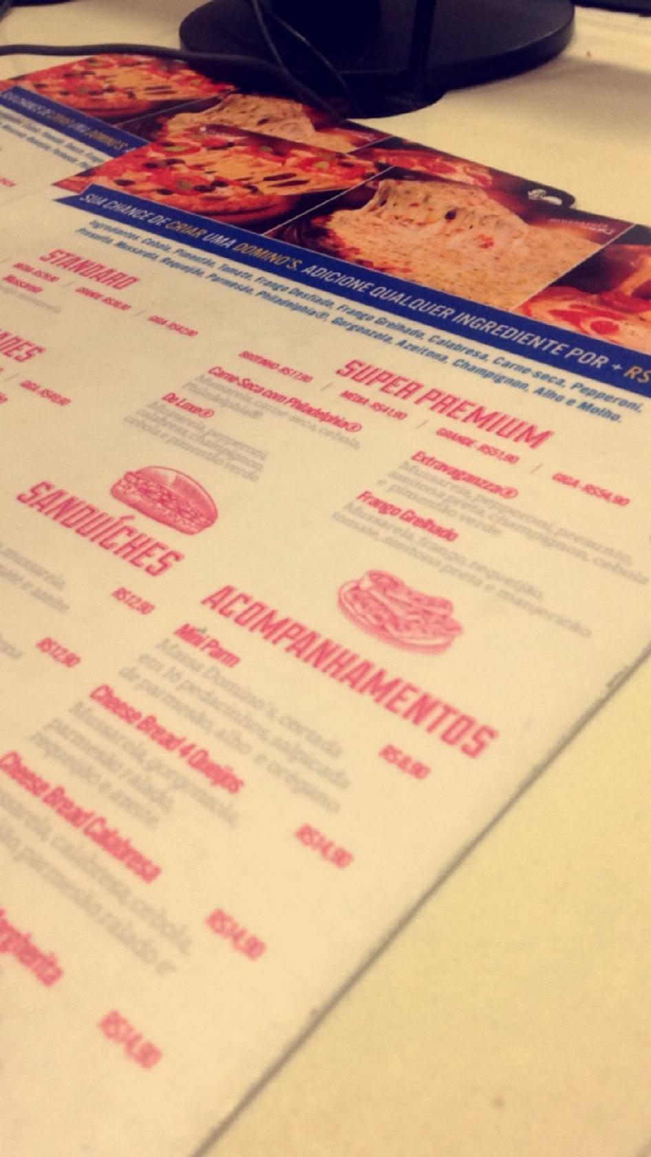 Domino's Pizza cardápio