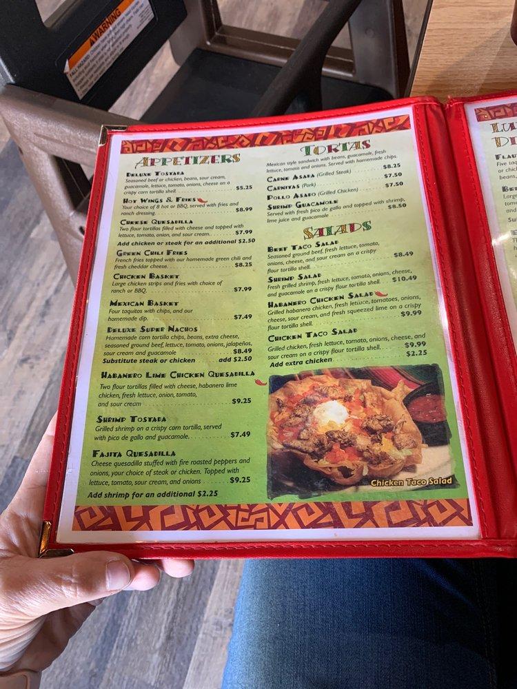 Menu at Tacos Mexico restaurant, Casper, E 12th St