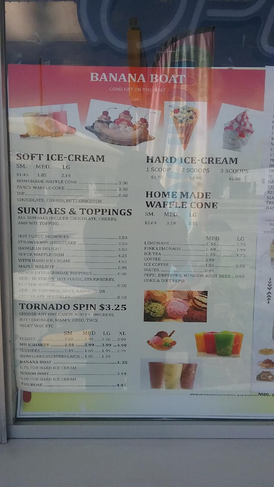 Menu at Banana Boat restaurant, Winter Haven