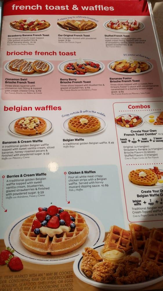 Menu at IHOP restaurant, Cypress, Lincoln Ave