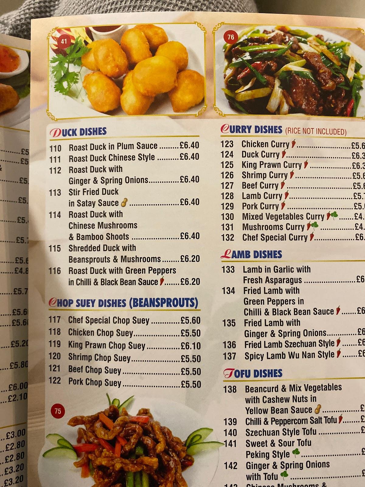 Menu at New Lotus House fast food, Crawley