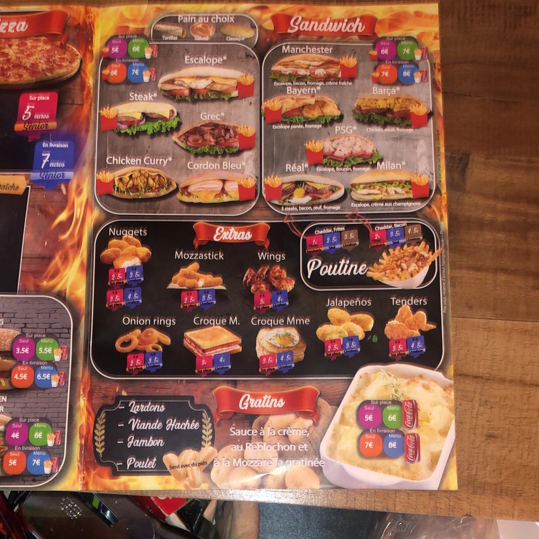 Menu at Fast Foot restaurant, Meaux