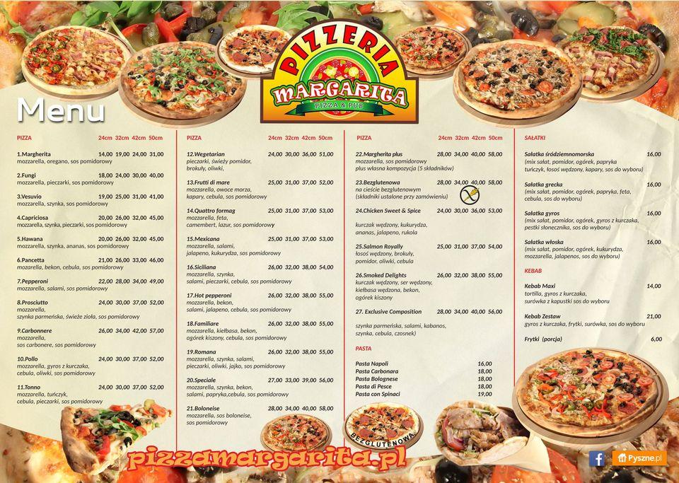 Menu at Pizzeria Margarita, Nadarzyn