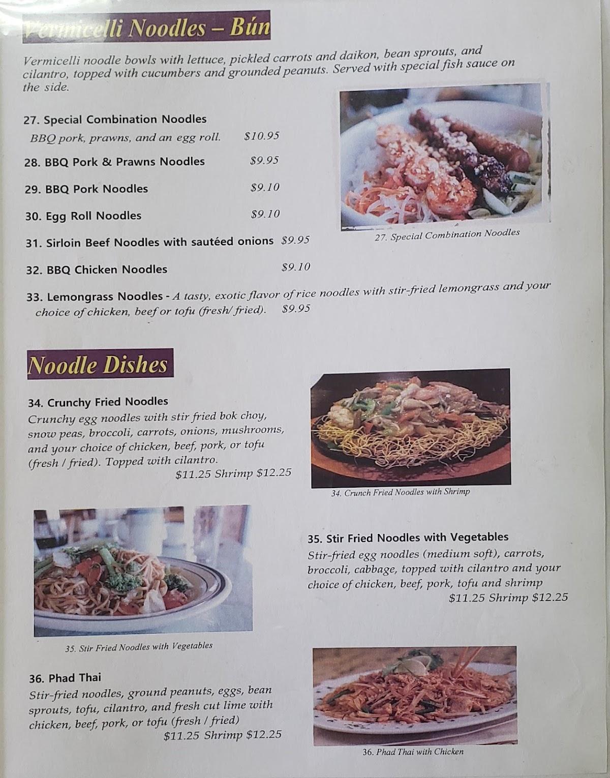 Menu At Phở Mimôsa Restaurant Snohomish