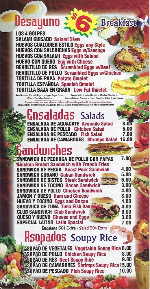 Menu at Casa Latina Restaurant, Allentown