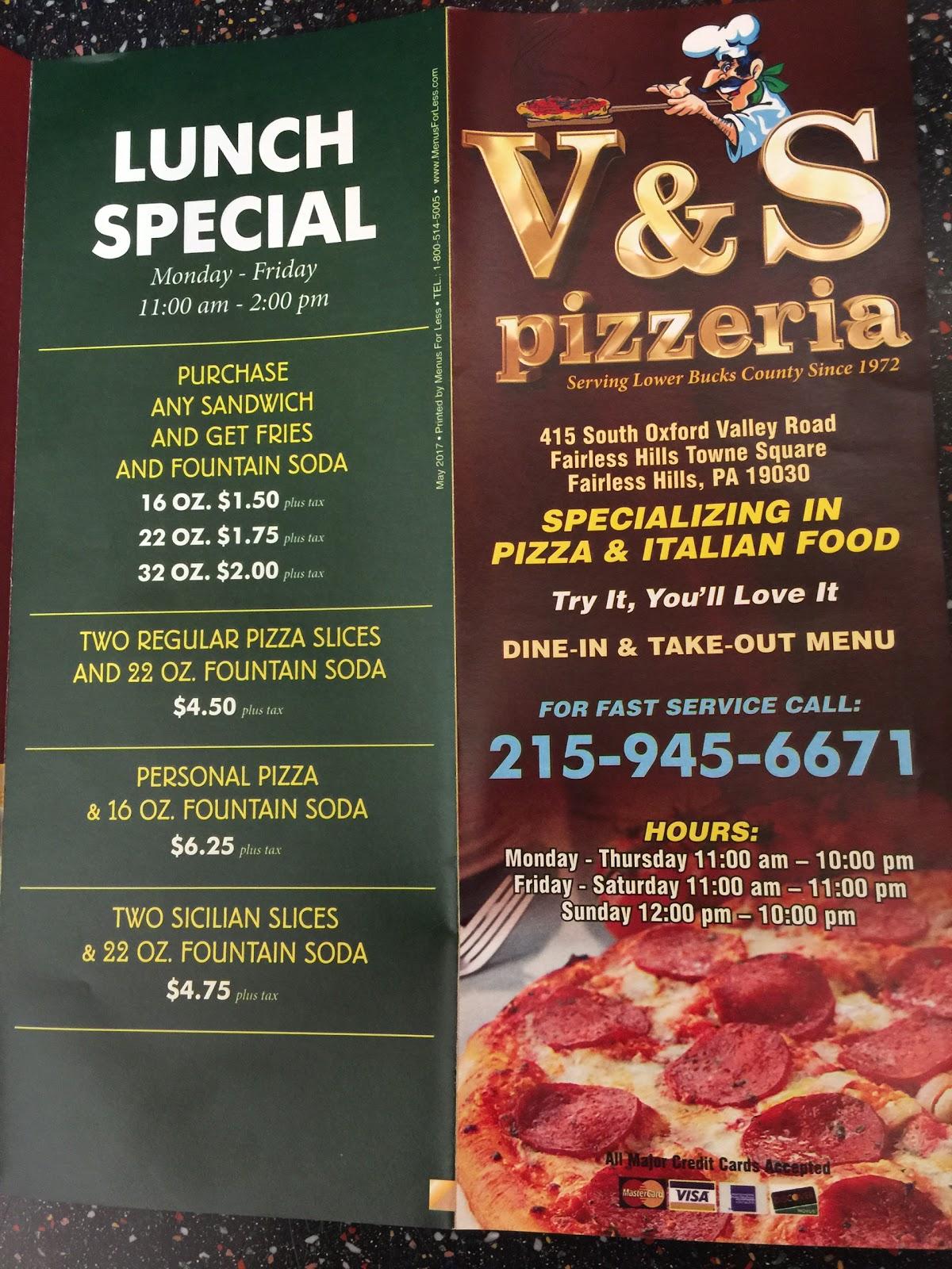 V & s deals pizza