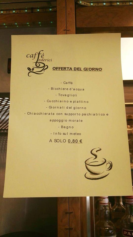 Menu di Caffè Federici 