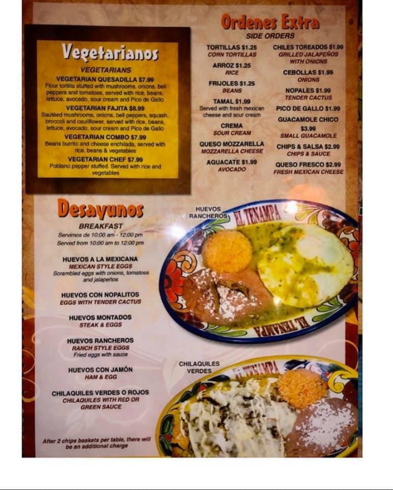 Menu at El Tenampa Mexican Restaurant, Kissimmee, W Irlo Bronson ...