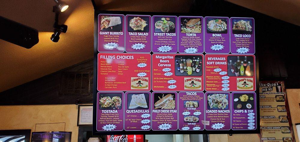 I Don T Care Restaurant In Nevada Restaurant Menu And Reviews
