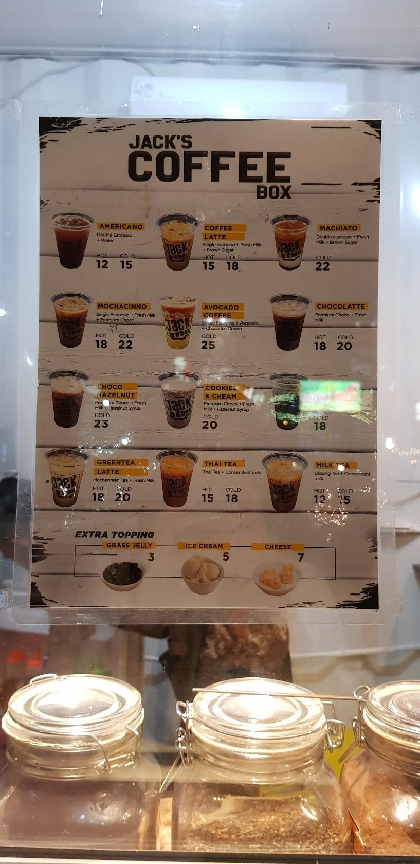 Menu at Jacks Coffee pub & bar, Pekanbaru