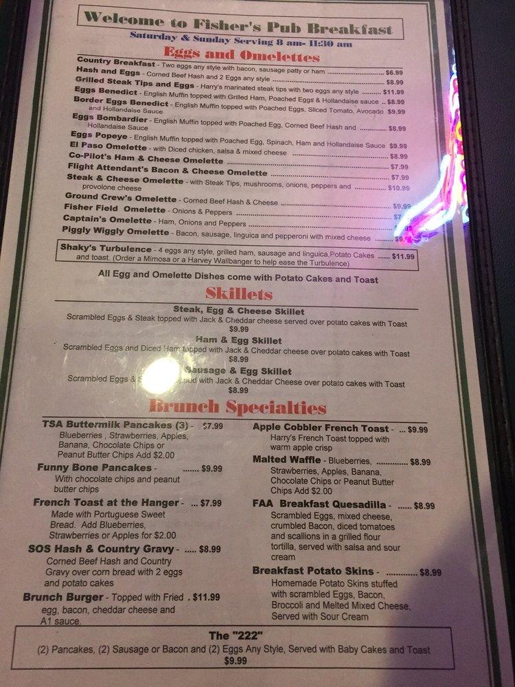Menu at Fisher's Pub, Middleborough