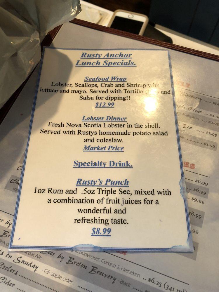 Menu at Rusty Anchor Restaurant, Pleasant Bay